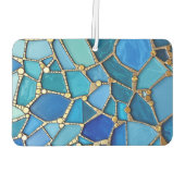 Désodorisant Pour Voiture Sea of Waves Blue and Gold Mosaic Fine Art (Dos)
