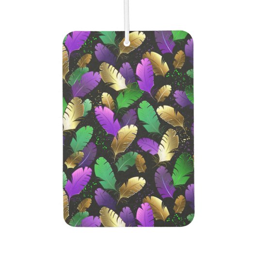 Désodorisant Pour Voiture Seamless Pattern with Mardi Gras feathers (Devant)