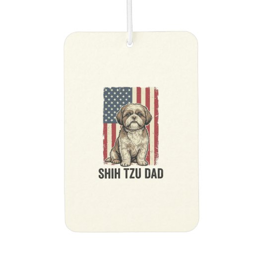 Désodorisant Pour Voiture Shih Tzu Dad Patriotic Vintage Dog Shirt Design_1 (Devant)