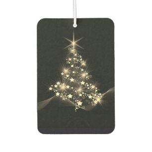 Désodorisant Pour Voiture Shine d'or des étoiles sur l'arbre de Noël Dark