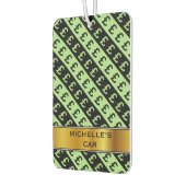 Désodorisant Pour Voiture Signes de livres noires et vertes (£) Motif rayé (Gauche)