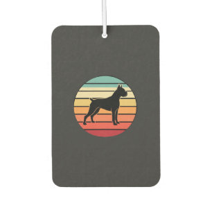 Désodorisant Pour Voiture Silhouette de chien Boxer au coucher du soleil Vin