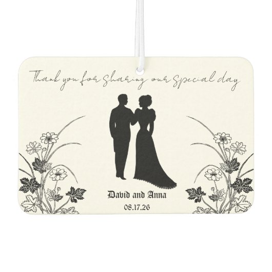 Désodorisant Pour Voiture Silhouette de mariage (Devant)