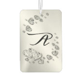 Désodorisant Pour Voiture Silver Hearts Grey Initiale voiture élégante (Dos)