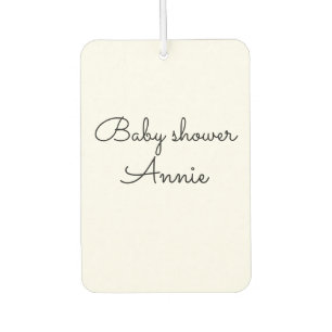 Désodorisant Pour Voiture simple minimal ajoutez votre nom texte baby shower