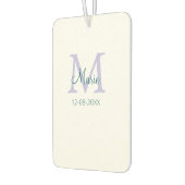 Désodorisant Pour Voiture simple minimum ajouter nom monogramme violet vert (Gauche)