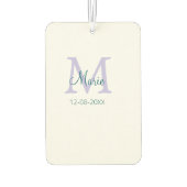 Désodorisant Pour Voiture simple minimum ajouter nom monogramme violet vert (Dos)
