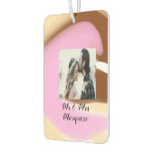 Désodorisant Pour Voiture simple minimum ajouter votre nom photo rose jaune  (Gauche)