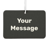 Désodorisant Pour Voiture Simple noir et blanc Votre message Modèle texte (Dos)