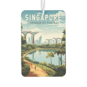 Désodorisant Pour Voiture Singapore Gardens By The Bay Travel Art Vintage (Dos)