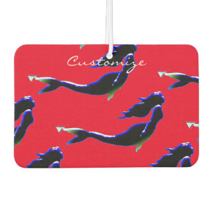 Désodorisant Pour Voiture sirène sous-marine noire/blanche coeur customisé