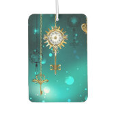 Désodorisant Pour Voiture Skeleton Keys on Green Background (Devant)