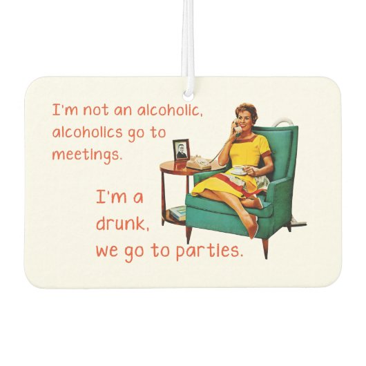 Désodorisant Pour Voiture SlipperyJoe socialiser la fête de la boisson vinta (Devant)