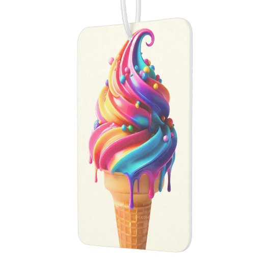 Désodorisant Pour Voiture SlipperyJoe's vibrante crème glacée cone classique (Gauche)