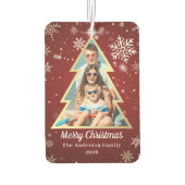 Désodorisant Pour Voiture Snowflakes personnalisés Joyeux sapin de Noël Phot (Dos)