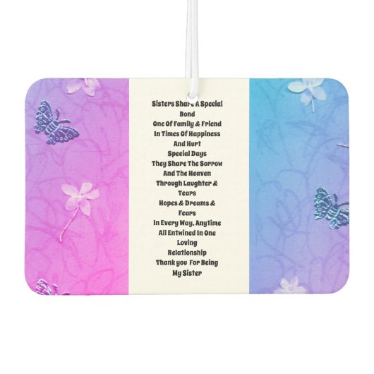 Désodorisant Pour Voiture Soeur Embellisée (Devant)