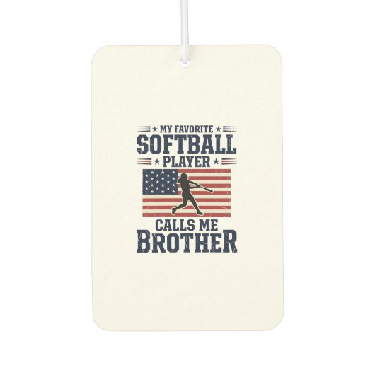 Désodorisant Pour Voiture Softball Brother Patriotic Vintage Engraving Shirt (Devant)