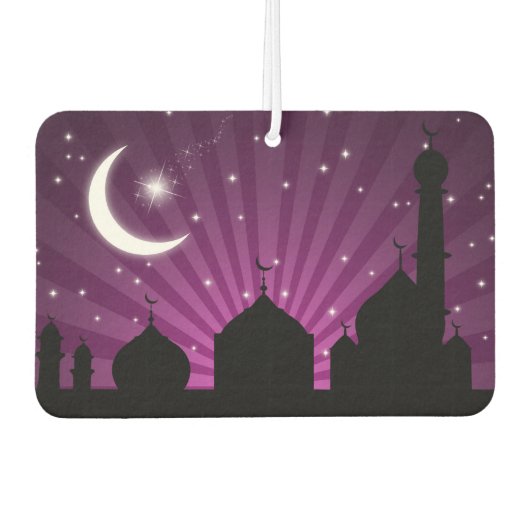 Désodorisant Pour Voiture Soirée Mosquée Silhouette Purple - Fraîcheur (Devant)