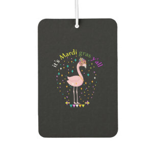 Désodorisant Pour Voiture Son Flamant rose Mardi Gras Yall Funny Mask