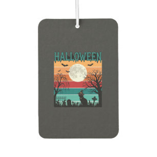Désodorisant Pour Voiture Sorcière de Halloween Chat Toile d'araignée Lune C