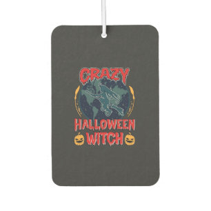 Désodorisant Pour Voiture Sorcière de Halloween fou Citrouille Volant Lune N