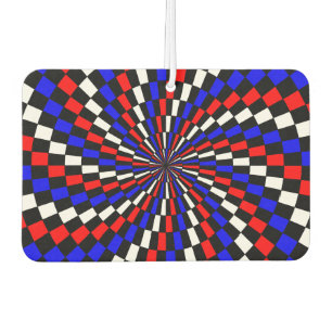 Désodorisant Pour Voiture Spirale rouge blanc de Checker bleu par Kenneth Yo