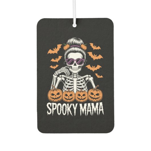 Désodorisant Pour Voiture Spooky Mama Cool Halloween Skeleton (Devant)
