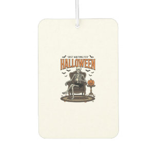 Désodorisant Pour Voiture Squelette d'Halloween attendant drôle vintage_1