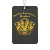 Désodorisant Pour Voiture Stampede de bison d'or dans un environnement sauva (Dos)