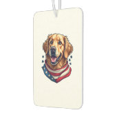Désodorisant Pour Voiture Star Spangled Golden Retriever Vintage Tee (Gauche)