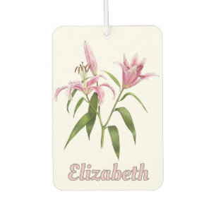 Désodorisant Pour Voiture Stargazer rose Lily Art Botanique Personnalisé