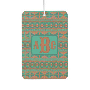 Désodorisant Pour Voiture Sud-Ouest Monogramme Géométrique Sarcelle Cuivre