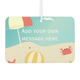 Désodorisant Pour Voiture Summer Beach Seaside Holiday Texte personnalisé