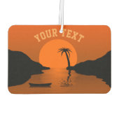 Désodorisant Pour Voiture Sunset Beach Tropical Orange Texte personnalisé (Dos)