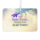 Désodorisant Pour Voiture Superhéros du travailleur social (Dos)