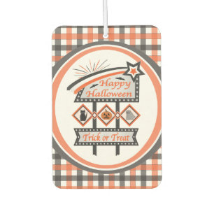 Désodorisant Pour Voiture Symbole d'Halloween Vintage rétro - Tricoter ou tr
