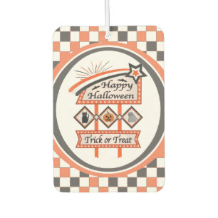 Désodorisant Pour Voiture Symbole d'Halloween Vintage rétro - Tricoter ou tr