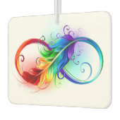 Désodorisant Pour Voiture Symbole d'infini avec plume arc-en-ciel (Gauche)
