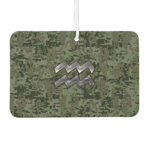Désodorisant Pour Voiture Symbole Zodiaque Aquarius sur le camouflage numéri