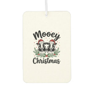 Désodorisant Pour Voiture T-shirt avec gravure vintage de vache de Noël Mooe