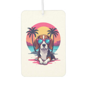 Désodorisant Pour Voiture T-shirt de fond de coucher de soleil Beagle, Maman