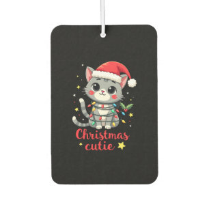 Désodorisant Pour Voiture T-shirt de Noël pour hommes Chat Christmas Cutie C