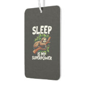 Désodorisant Pour Voiture T-Shirt de Paresseux Mon Superpouvoir est de Dormi (Gauche)