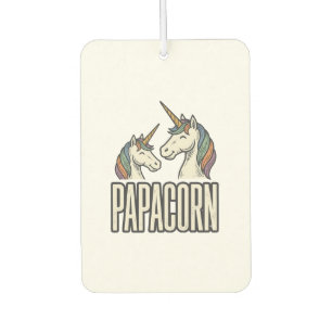 Désodorisant Pour Voiture T-Shirt Papa Licorne Papa Gravure Vintage Des