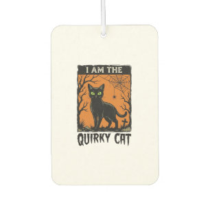 Désodorisant Pour Voiture T-Shirt Quirky Cat Halloween Gravure Vintage Des