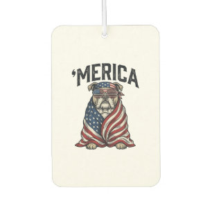 Désodorisant Pour Voiture T-shirt vectoriel vintage 'Merica Bulldog patrioti