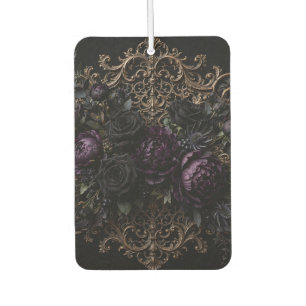 Désodorisant Pour Voiture Tapis de table Fleurs noires gothiques baroques