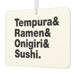 Désodorisant Pour Voiture Tempura & Ramen & Onigiri & Sushi.