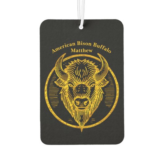 Désodorisant Pour Voiture Tête de bison gravée en conception circulaire (Dos)