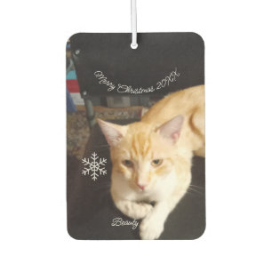 Désodorisant Pour Voiture Texte de photo de chat, Personnaliser, Bonne année